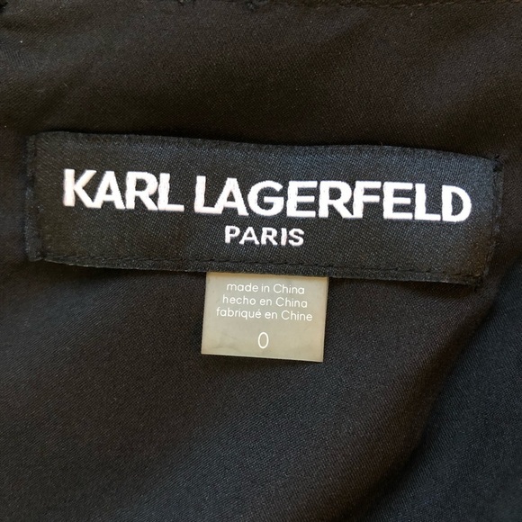 NWT Karl Lagerfeld sheath dress long sleeves chiffon abstract print 0 - Picture 7 of 10